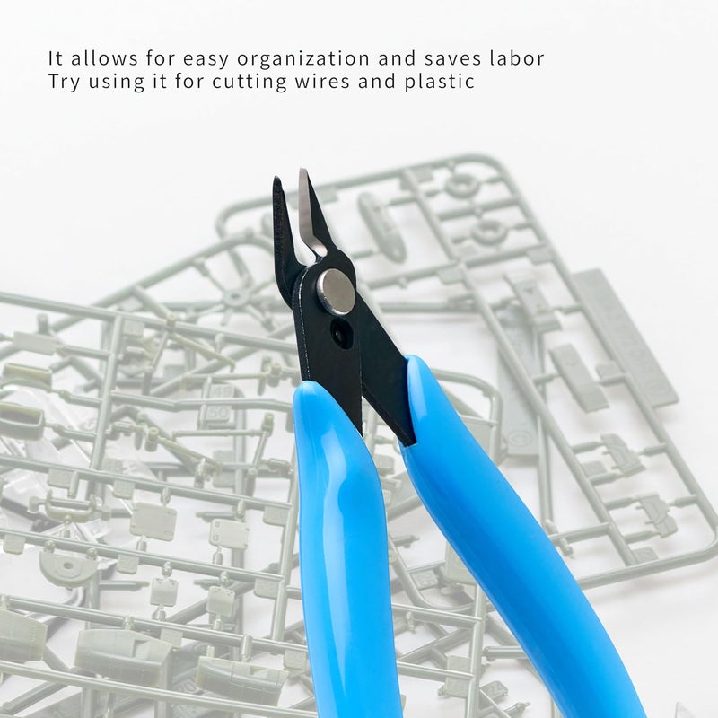 LB2 5 Inch Model Nipper, Plastic Model Tools for Beginners, Sharp Blade Gundam Nipper with Non-Slip Grip, Spure Cutter for Electronics, Gunpla Model Building, Jewelry (Sky Blue) - Image 2